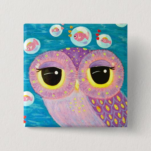 Badge Carré 5 Cm Bouillonnement avec amour (Devant)