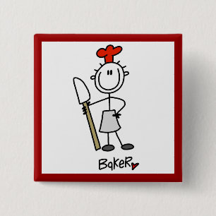 Badge Carré 5 Cm Boulanger avec Racloir