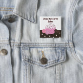 Badge Carré 5 Cm Boulangerie préférée (En situation)