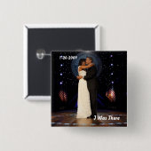 Badge Carré 5 Cm Boule inaugurale j'étais là bouton (Devant & derrière)