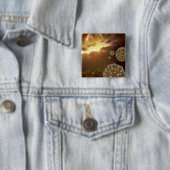 Badge Carré 5 Cm Boules flottantes dans l'espace interstellaire (En situation)