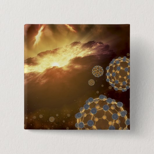 Badge Carré 5 Cm Boules flottantes dans l'espace interstellaire (Devant)