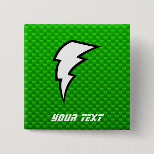 Badge Carré 5 Cm Boulon de foudre vert