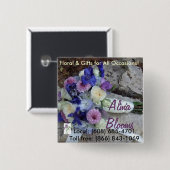 Badge Carré 5 Cm Bouquet (Devant & derrière)