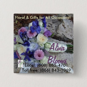 Badge Carré 5 Cm Bouquet