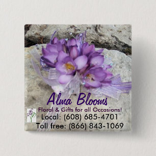 Badge Carré 5 Cm Bouquet