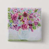 Badge Carré 5 Cm Bouquet de fleurs vives (Devant)