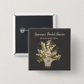 Badge Carré 5 Cm Bouquet de muguet Shower de mariage  (Devant & derrière)