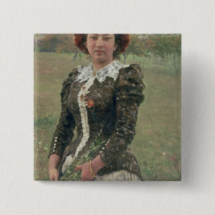 Badge Carré 5 Cm Bouquet de ressort