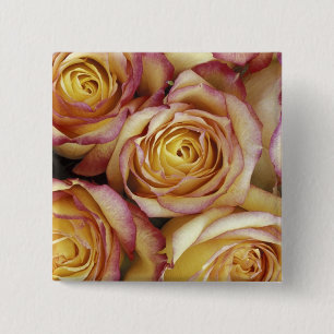 Badge Carré 5 Cm Bouquet de roses