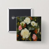 Badge Carré 5 Cm Bouquet d'oeillet à boutons (Devant & derrière)