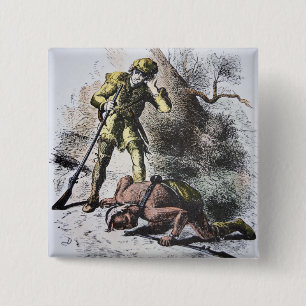 Badge Carré 5 Cm "Bout des Mohicans" par James Fenimore Cooper (1