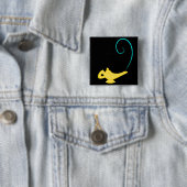 Badge Carré 5 Cm Bouteille de génie (En situation)