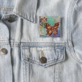 BADGE CARRÉ 5 CM BOUTEILLE EN ÉCLAIRAGE D'OR (En situation)