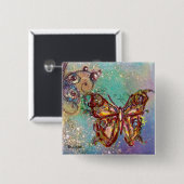 BADGE CARRÉ 5 CM BOUTEILLE EN ÉCLAIRAGE D'OR (Devant & derrière)