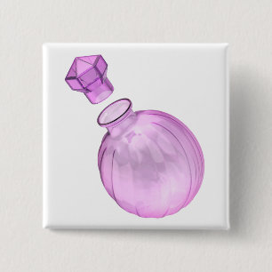 Badge Carré 5 Cm Bouteille en verre violet décorative vide