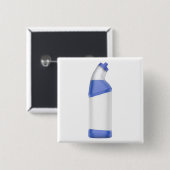 Badge Carré 5 Cm Bouteille nettoyante pour toilettes avec étiquette (Devant & derrière)