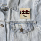 Badge Carré 5 Cm Bouteilles de vin rouge Wineaux Customisées (En situation)
