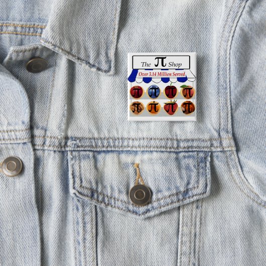 Badge Carré 5 Cm Boutique de Pi (En situation)