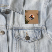 Badge Carré 5 Cm Bouton (En situation)