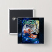 Badge Carré 5 Cm Bouton (Devant & derrière)