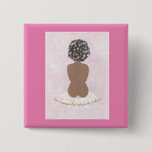 Badge Carré 5 Cm Bouton (Devant)