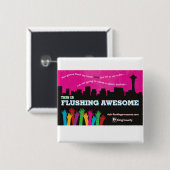 Badge Carré 5 Cm Bouton (Devant & derrière)