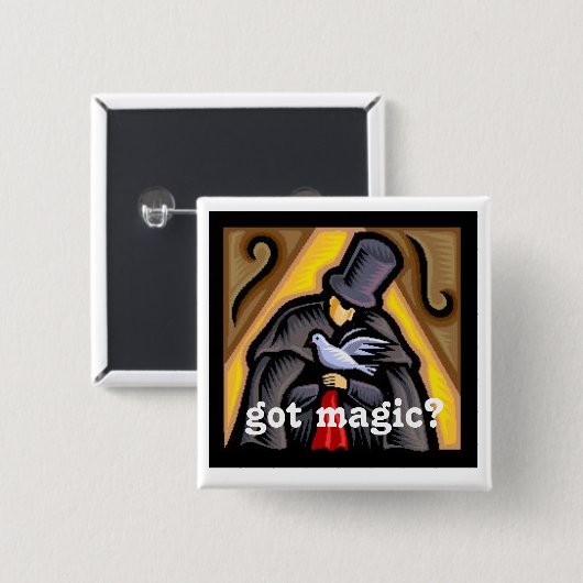 Badge Carré 5 Cm bouton (Devant & derrière)