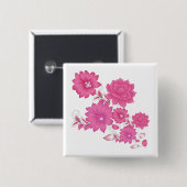 Badge Carré 5 Cm Bouton (Devant & derrière)