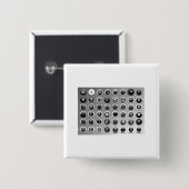 Badge Carré 5 Cm Bouton (Devant & derrière)