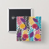 Badge Carré 5 Cm Bouton (Devant & derrière)