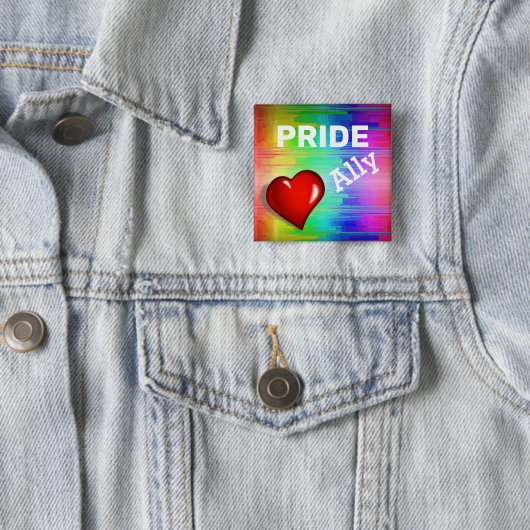 Badge Carré 5 Cm Bouton (En situation)