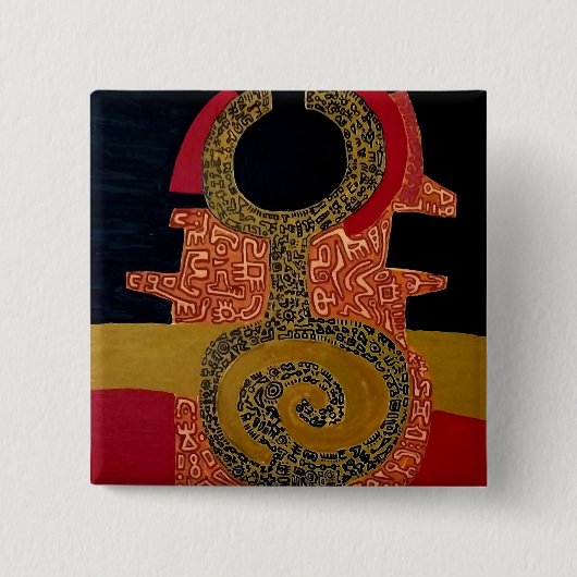 Badge Carré 5 Cm Bouton (Devant)