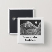 Badge Carré 5 Cm Bouton (Devant & derrière)