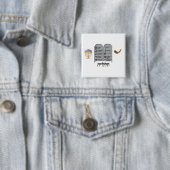 Badge Carré 5 Cm Bouton (En situation)