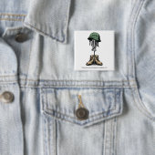 Badge Carré 5 Cm Bouton (En situation)