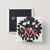 Badge Carré 5 Cm Bouton (Devant & derrière)