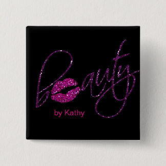 Badge Carré 5 Cm Bouton 2 de cheveux d'ongle de salon de