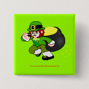Badge Carré 5 Cm Bouton 2 de lutin de pixel
