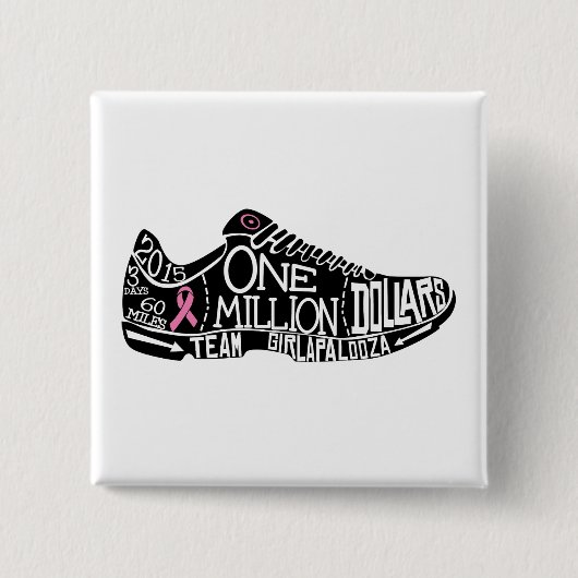 Badge Carré 5 Cm " bouton 2x2 carré (Devant)