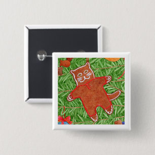 Badge Carré 5 Cm Bouton à broche Carré de la CUISINE GINGERPREAD /