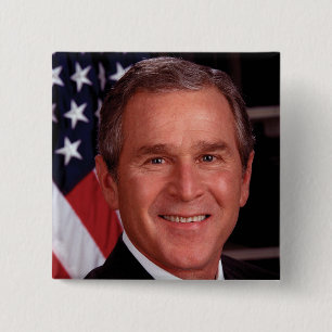 Badge Carré 5 Cm Bouton à revers George W Bush