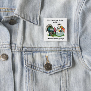 Badge Carré 5 Cm Bouton à revers vintage prêt pour Thanksgiving