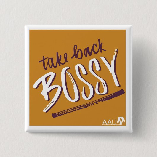 Badge Carré 5 Cm Bouton AAUW (Devant)