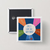 Badge Carré 5 Cm Bouton AAUW (Devant & derrière)