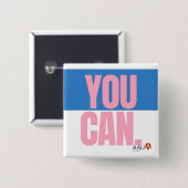 Badge Carré 5 Cm Bouton AAUW (Devant & derrière)