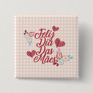 Badge Carré 5 Cm Bouton adorable de Pin du diamètre DAS Mães de