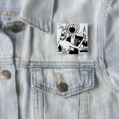 Badge Carré 5 Cm Bouton Agent zéro (En situation)