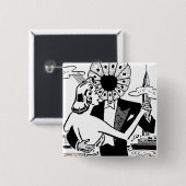 Badge Carré 5 Cm Bouton Agent zéro (Devant & derrière)