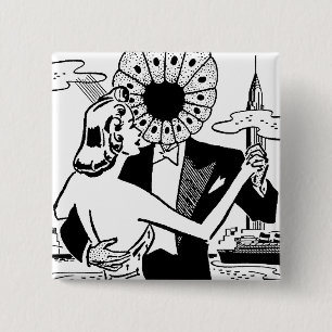 Badge Carré 5 Cm Bouton Agent zéro